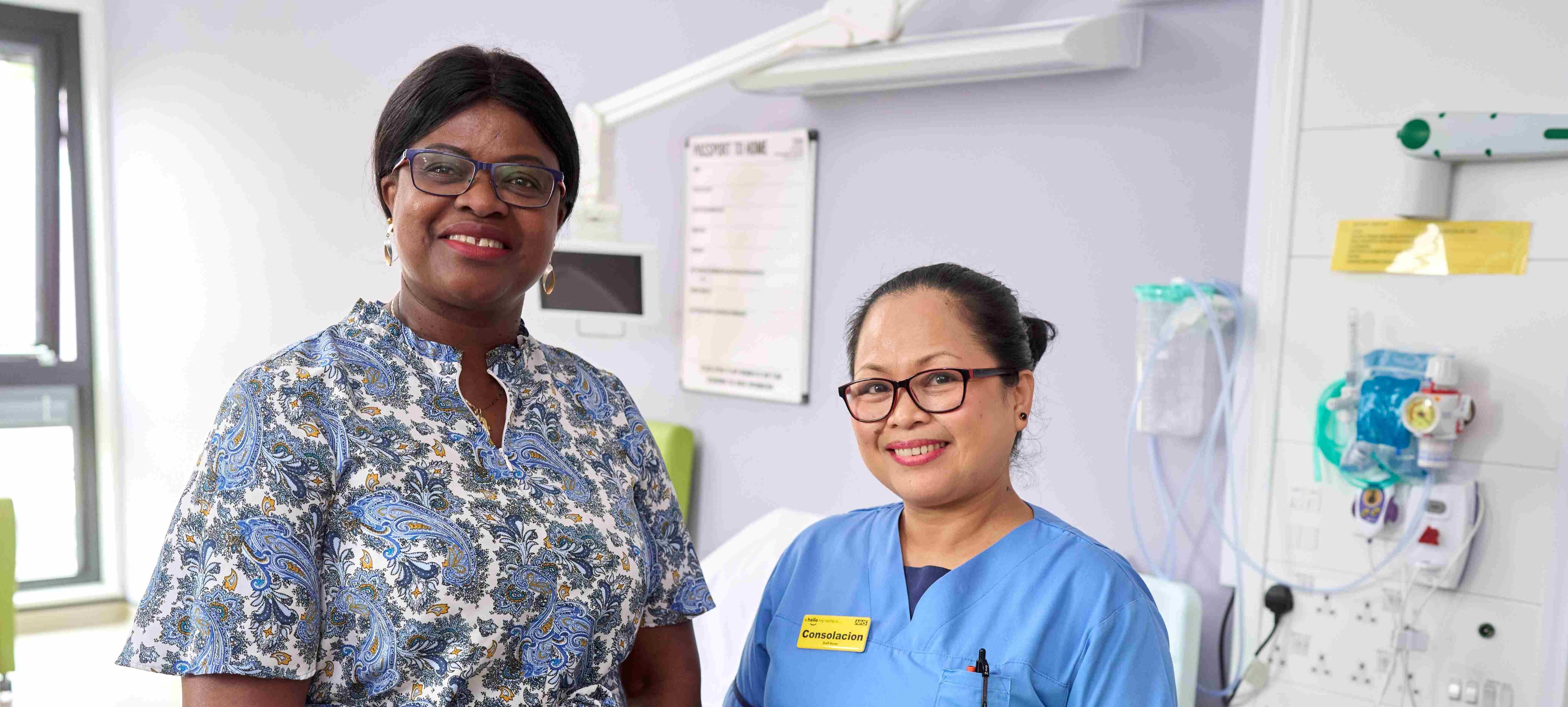 staff and patient at the Woodlands Suite Royal Orthopaedic Hospital private care